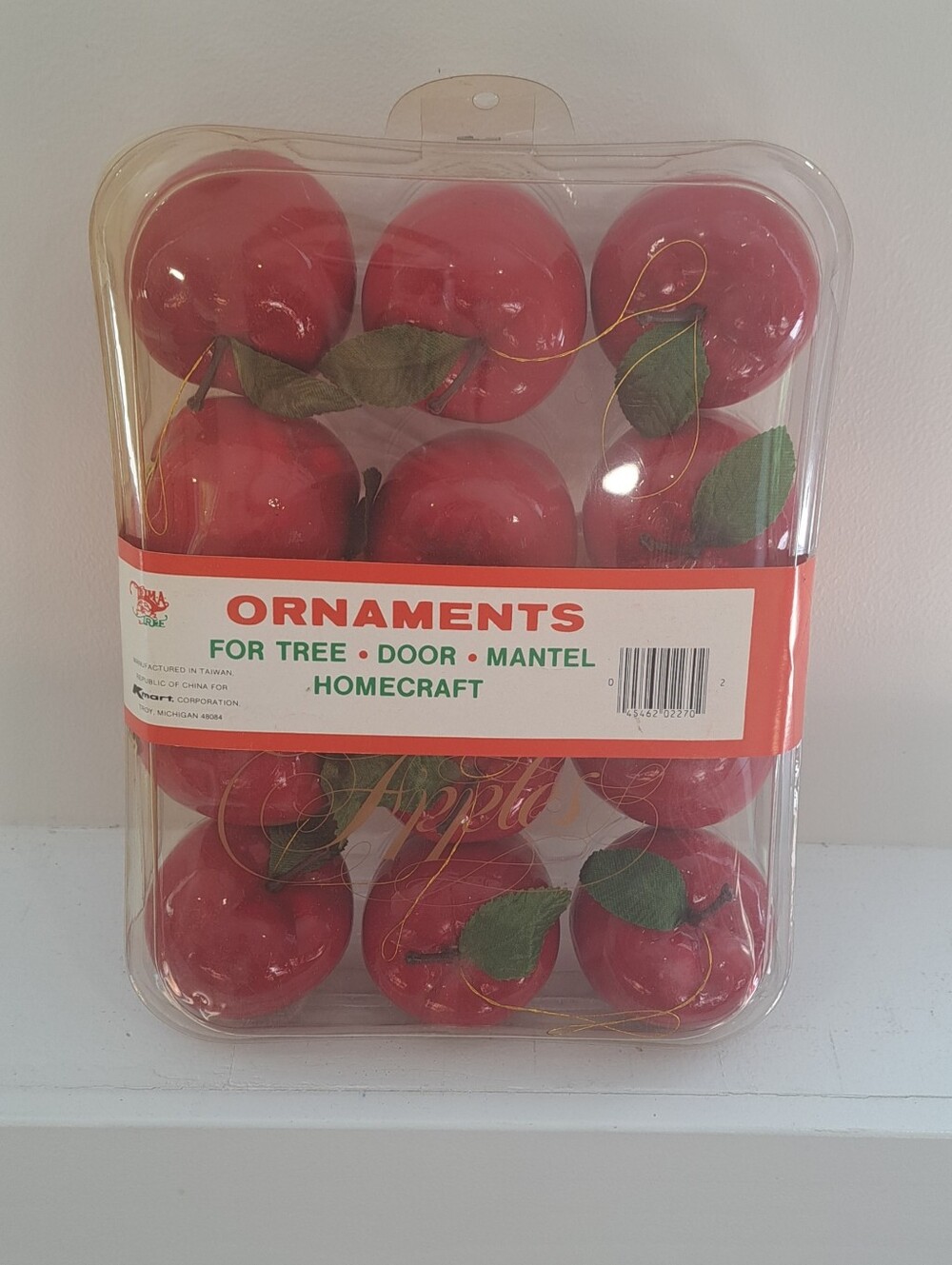 Vtg. Set Of 12 Trim A Home Kmart 1980s Apple Ornaments Grannycore Cottagecore.